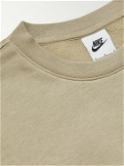 Nike - NSW Logo-Embroidered Cotton-Blend Jersey Sweatshirt - Neutrals