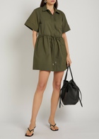 Simkhai Dawson Shell Mini Shirt Dress Green