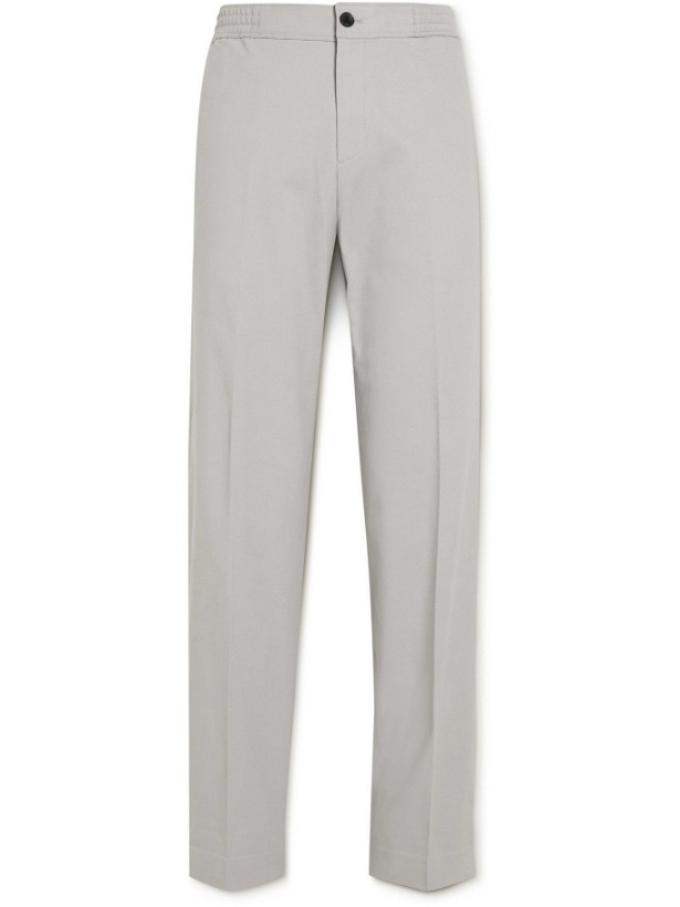 Photo: Mr P. - Pleated Stretch Cotton and Cashmere-Blend Moleskin Trousers - Gray