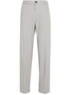 Mr P. - Pleated Stretch Cotton and Cashmere-Blend Moleskin Trousers - Gray