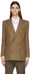 Balmain Taupe Twill Double-Breasted Blazer