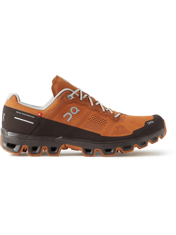 Photo: ON - Cloudventure Rubber-Trimmed Mesh Trail Running Sneakers - Brown