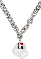 I'm Sorry by Petra Collins SSENSE Exclusive White JIWINAIA Edition 'I Heart LA' Baroque Pearl Necklace