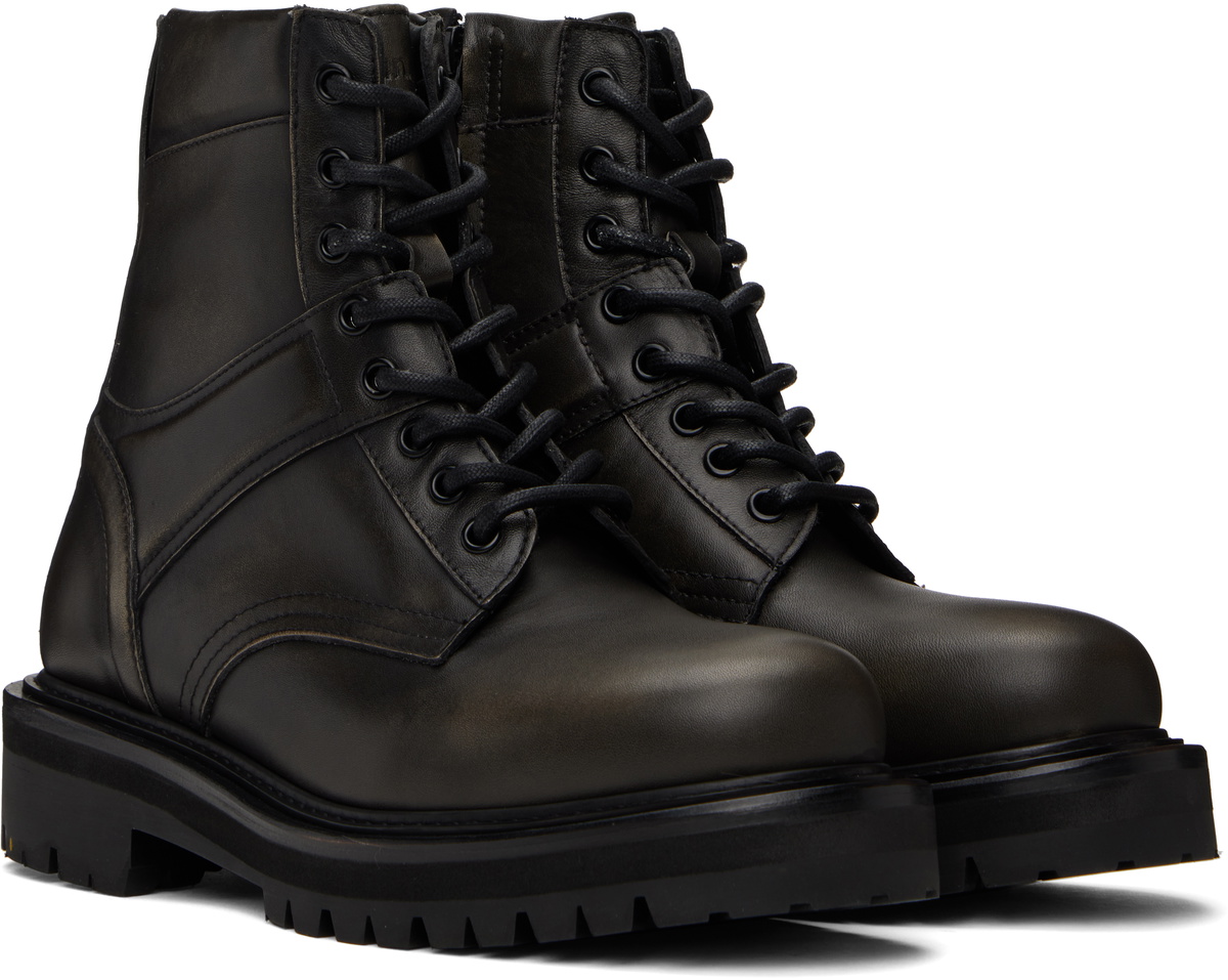Juun.J Black Vibram Sole Military Boots Juun.J