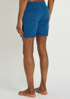 Stone Island Logo Crinkled Nylon Swim Shorts Blue