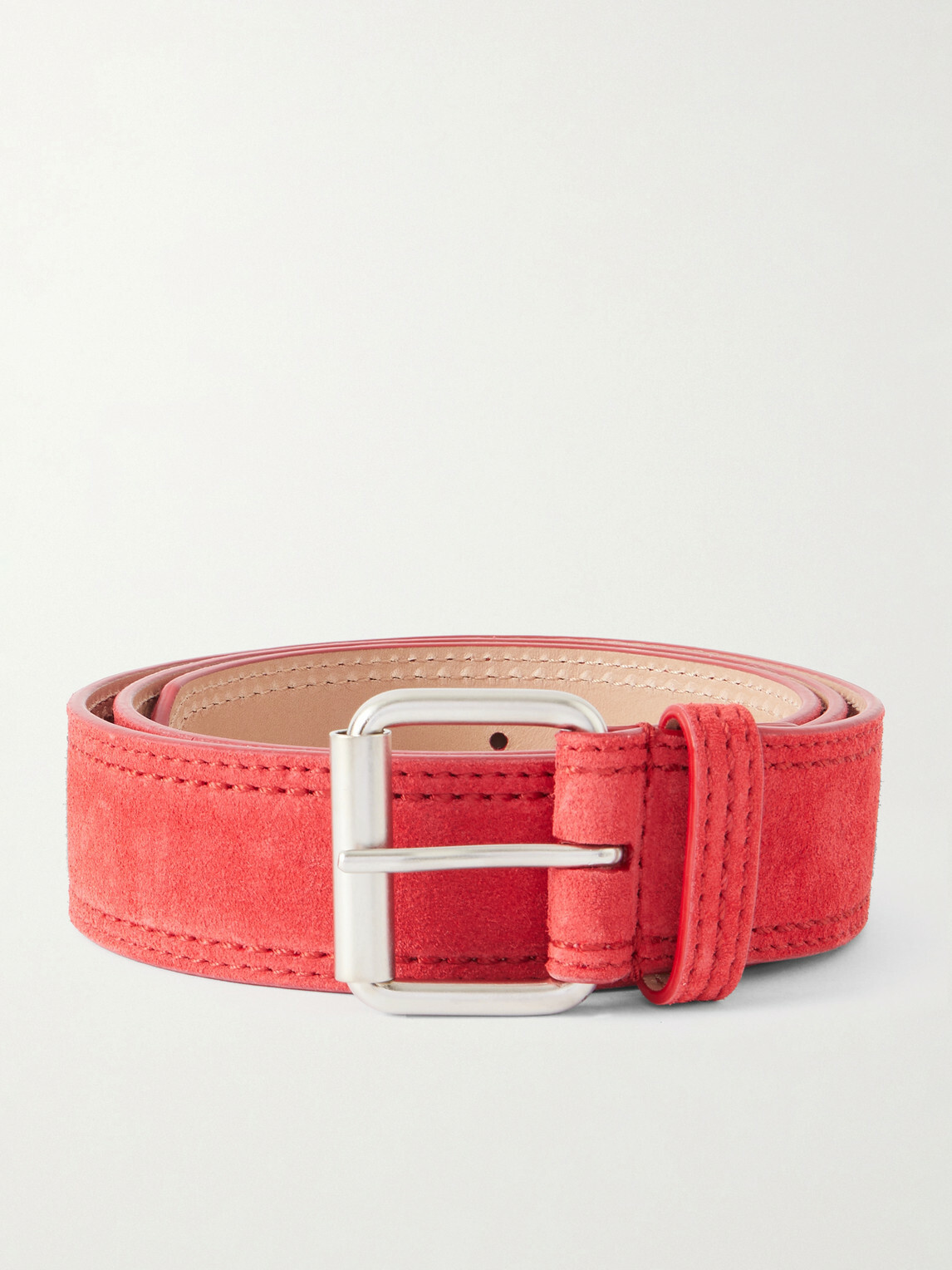 Dries Van Noten - 4cm Suede Belt - Red