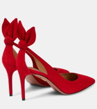 Aquazzura Bow Tie suede pumps