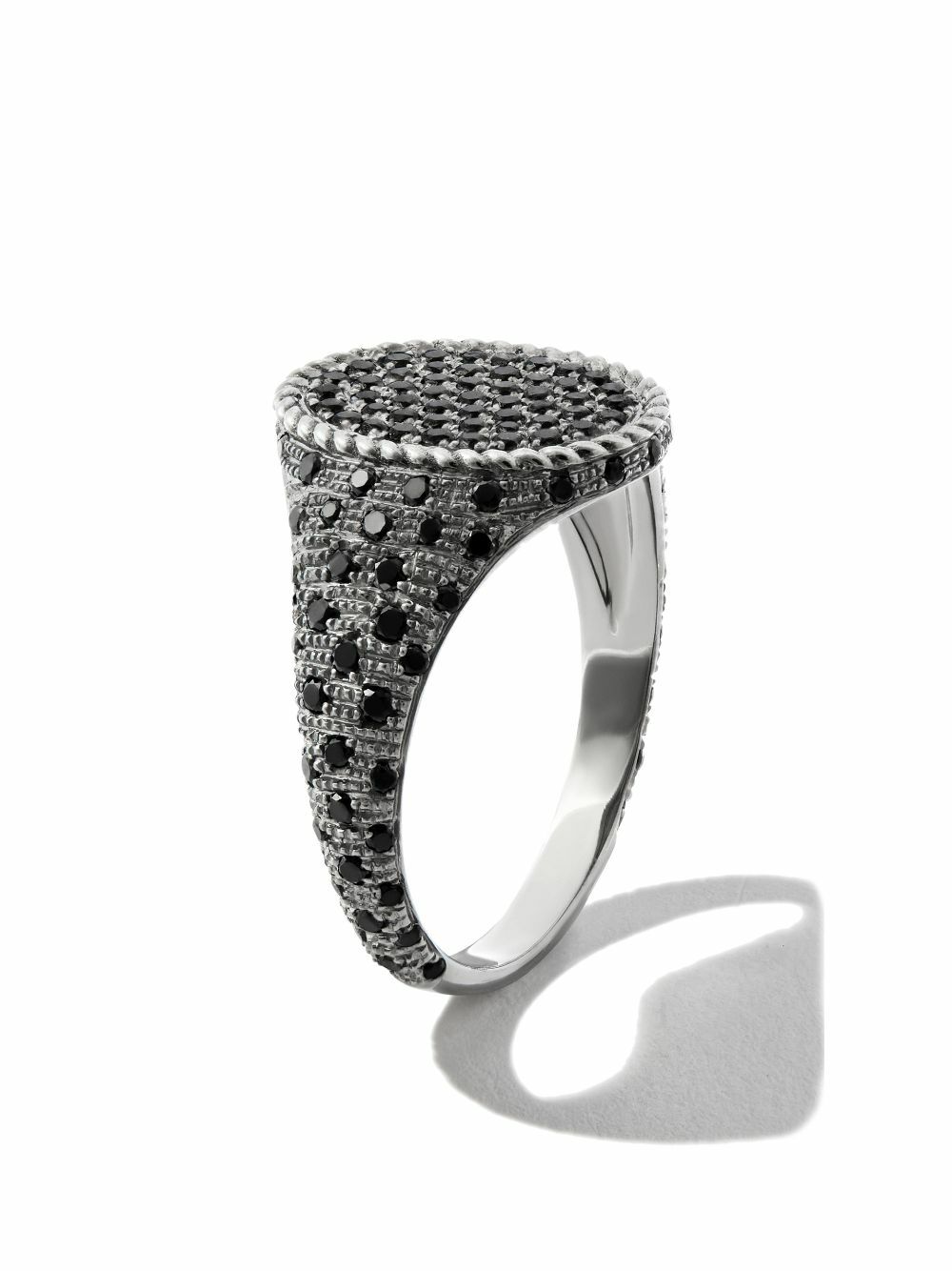 Yvonne Léon 18K Black Gold Diamond Signet Ring