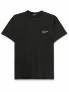 Enfants Riches Déprimés - Distressed Bleached Logo-Print Cotton-Jersey T-Shirt - Black