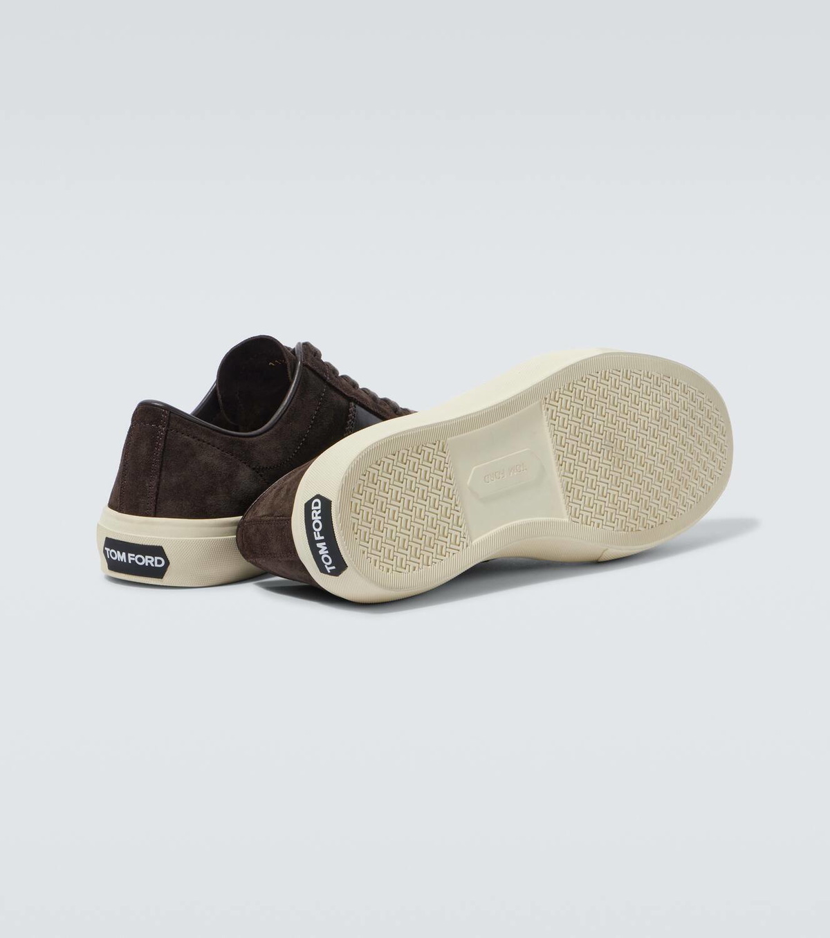 スニーカー TOM FORD Cambridge Suede Sneakers Low-Top Trainers Camel Bro TOM FORD Cambridge Leather-Trimmed Suede Sneakers for Men