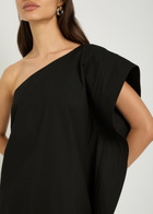 Stella Mccartney Asymmetric Cotton Mini Dress Black