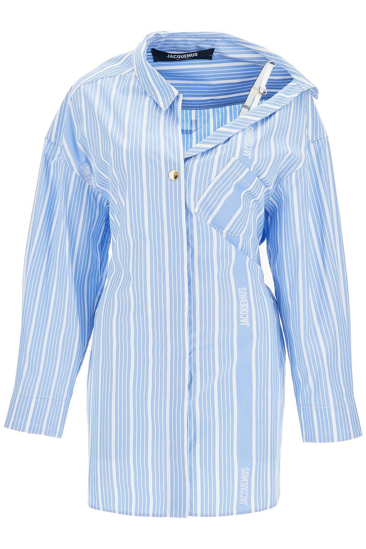 JACQUEMUS 'la mini robe chemise' shirt dress Light blue