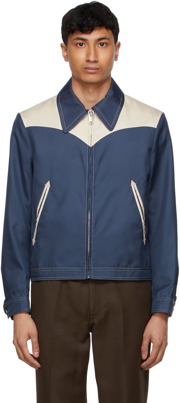 Second/Layer Blue & Beige Perkins Jacket Second/Layer