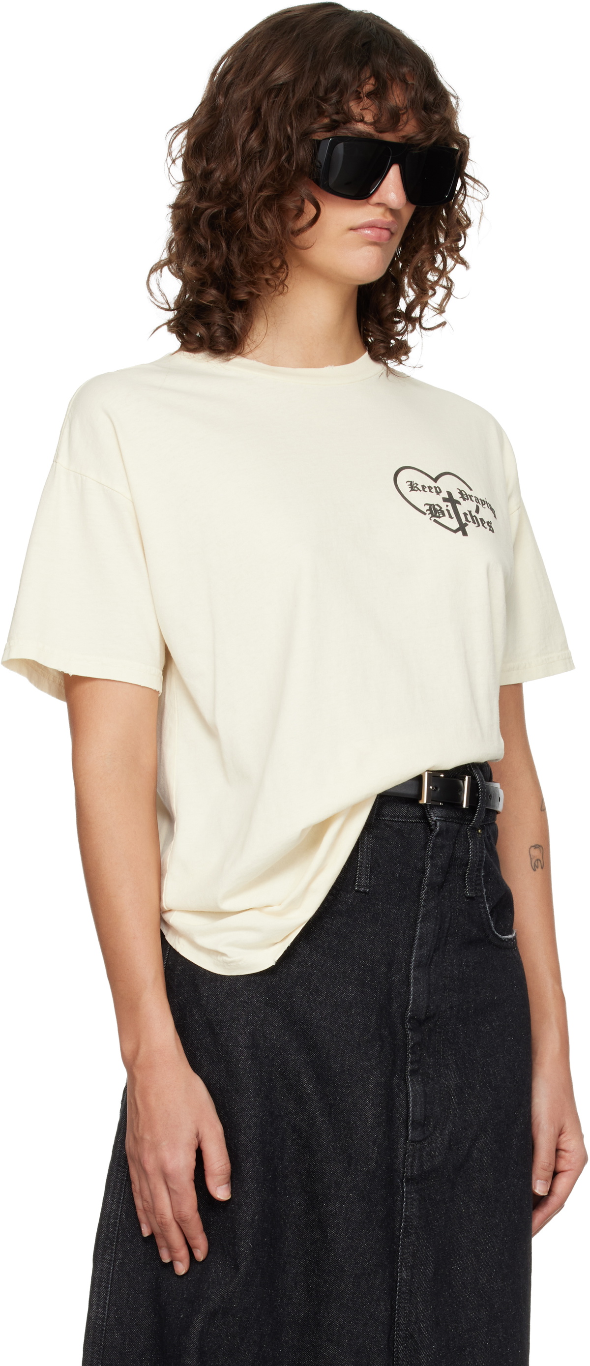 WILLY CHAVARRIA Off-White 'Keep Praying Bitches' Easy T-shirt