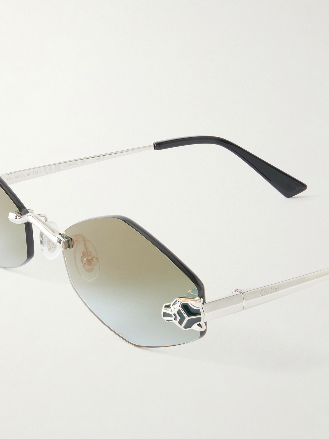 Cartier Eyewear - Panthère Classic Round-Frame Silver-Tone Sunglasses - Silver