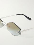 Cartier Eyewear - Panthère Classic Round-Frame Silver-Tone Sunglasses - Silver
