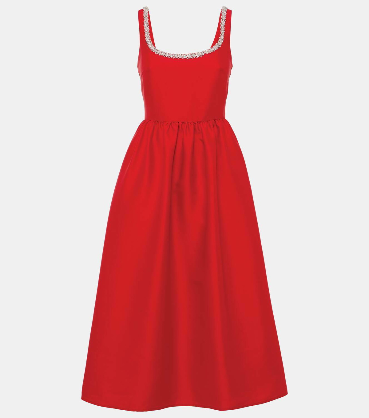 Self-Portrait Crystal-embellished taffeta midi dress Self
