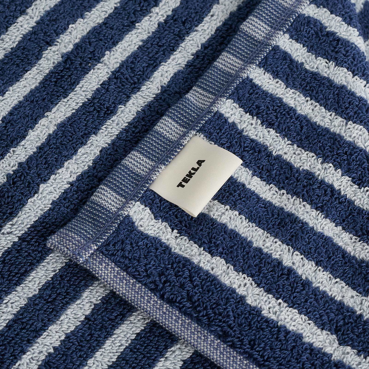 Tekla Fabrics Organic Terry Hand Towel in River Stripes 