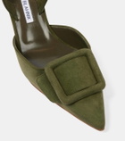 Manolo Blahnik Maysli suede slingback pumps