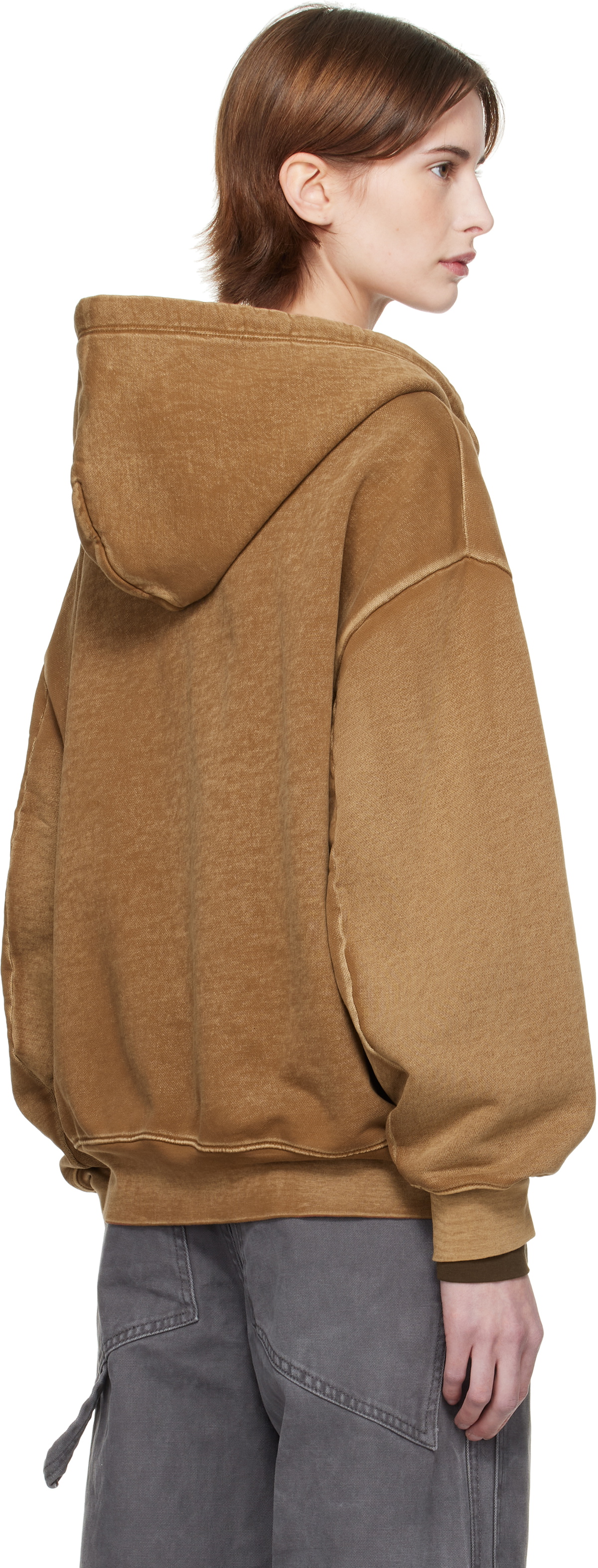 Eckhaus Latta Tan Zip Hoodie