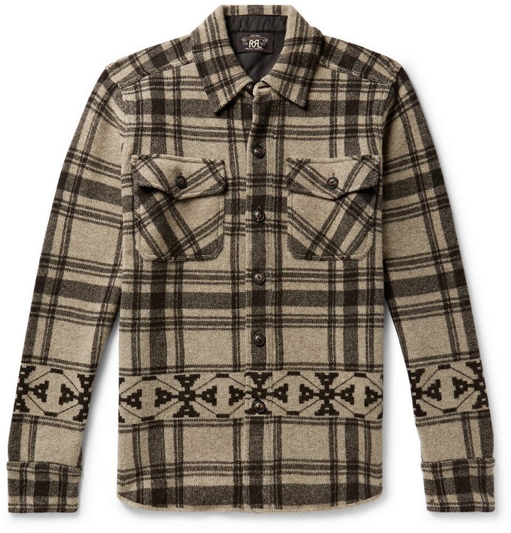 Photo: RRL - Checked Wool and Cashmere-Blend Overshirt - Men - Beige