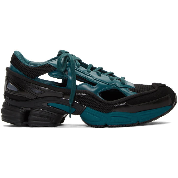 Raf Simons Blue and Black adidas Originals Limited Edition Replicant Ozweego Sneakers Anniversary Pack