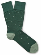 Falke - Polka-Dot Fil d'Ecosse Cotton-Blend Socks - Green