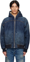 COÛT DE LA LIBERTÉ Navy Mike Japanese VTG Double Dip Sherpa Lined Denim Jacket