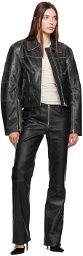 Helmut Lang Black Faded Leather Jacket