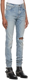 AMIRI Blue Playboy Edition Laser Jeans