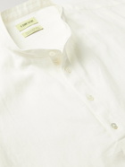 DE BONNE FACTURE - Grandad-Collar Linen and Cotton-Blend Half-Placket Shirt - Neutrals