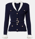 Self-Portrait Belted ribbed-knit cardigan