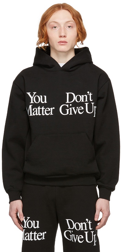 Photo: Praying SSENSE Exclusive Black Don't Give Up Hoodie