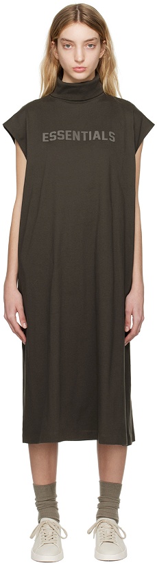 Photo: Essentials Gray Sleeveless Midi Dress