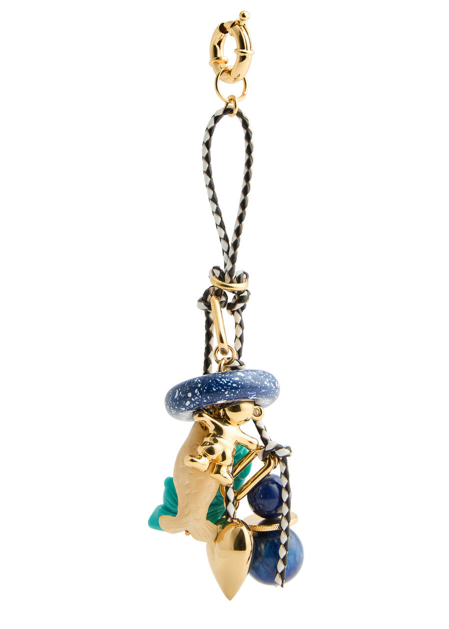 Timeless Pearly Charm-embellished 24kt Gold-plated Keyring - Multicoloured - One Size