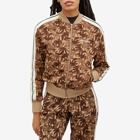 Palm Angels Women's Palms Camo Bomber Track Jacket in Brown/Off White