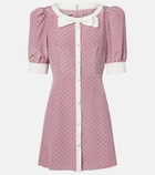 Alessandra Rich Bow-detail polka-dot silk minidress