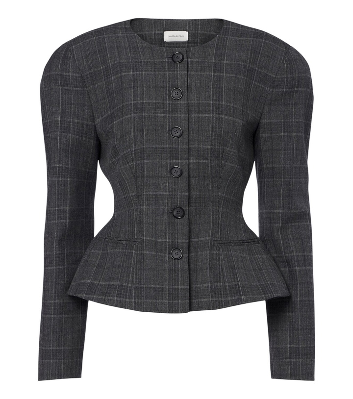 Photo: Magda Butrym Checked peplum virgin wool blazer