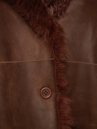 ALBERTA FERRETTI Reversible Faux Fur & Faux Leather Coat
