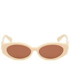 Damson Madder Women's Catty Oval Sunglasses in Bone 