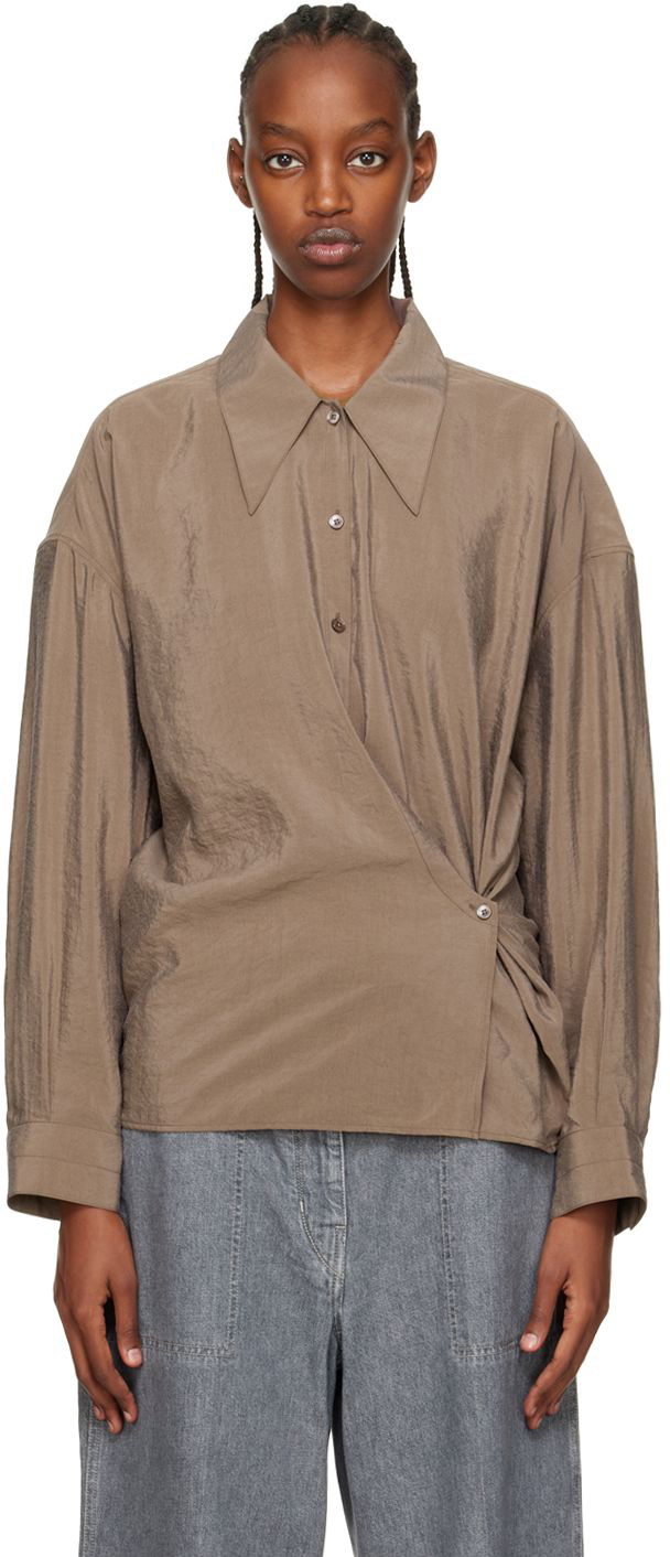 トップス 22SS LEMAIRE ADJUSTABLE TWISTED SHIRT M Espresso Adjustable Twisted Shirt – MANIFESTO