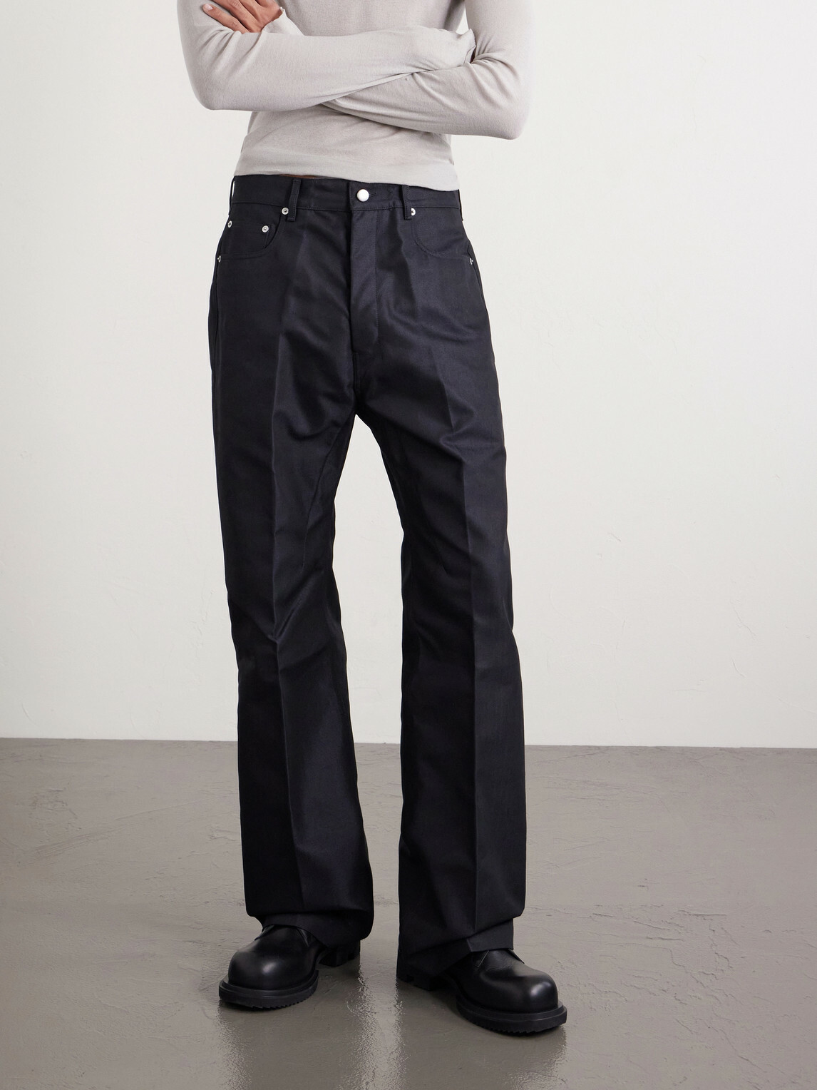 Rick Owens - Geth Straight-Leg Organic Cotton-Blend Canvas Trousers - Black