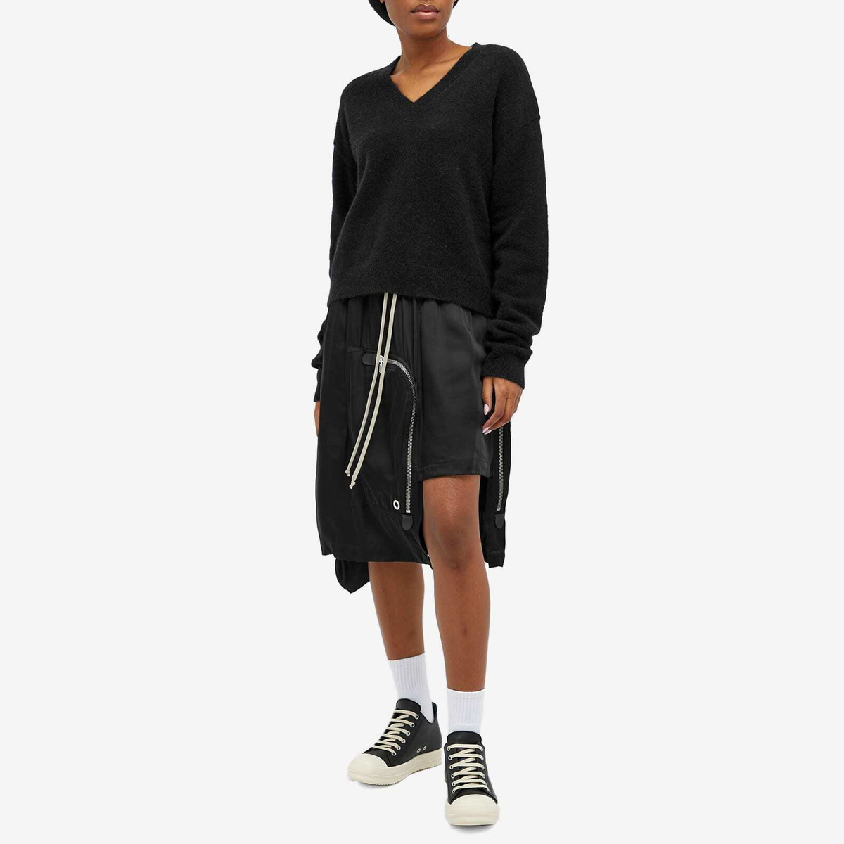 Rick Owens Women's Tommy V-Neck Knit in Black Rick Owens