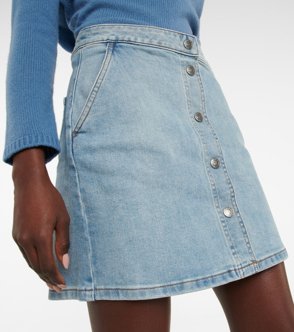 A.P.C｜SKIRTS (Paula Denim Mini Skirt (COFDI F06367 IAL) A.P.C. Paula Denim Mini Skirt Blue | END. (SG)