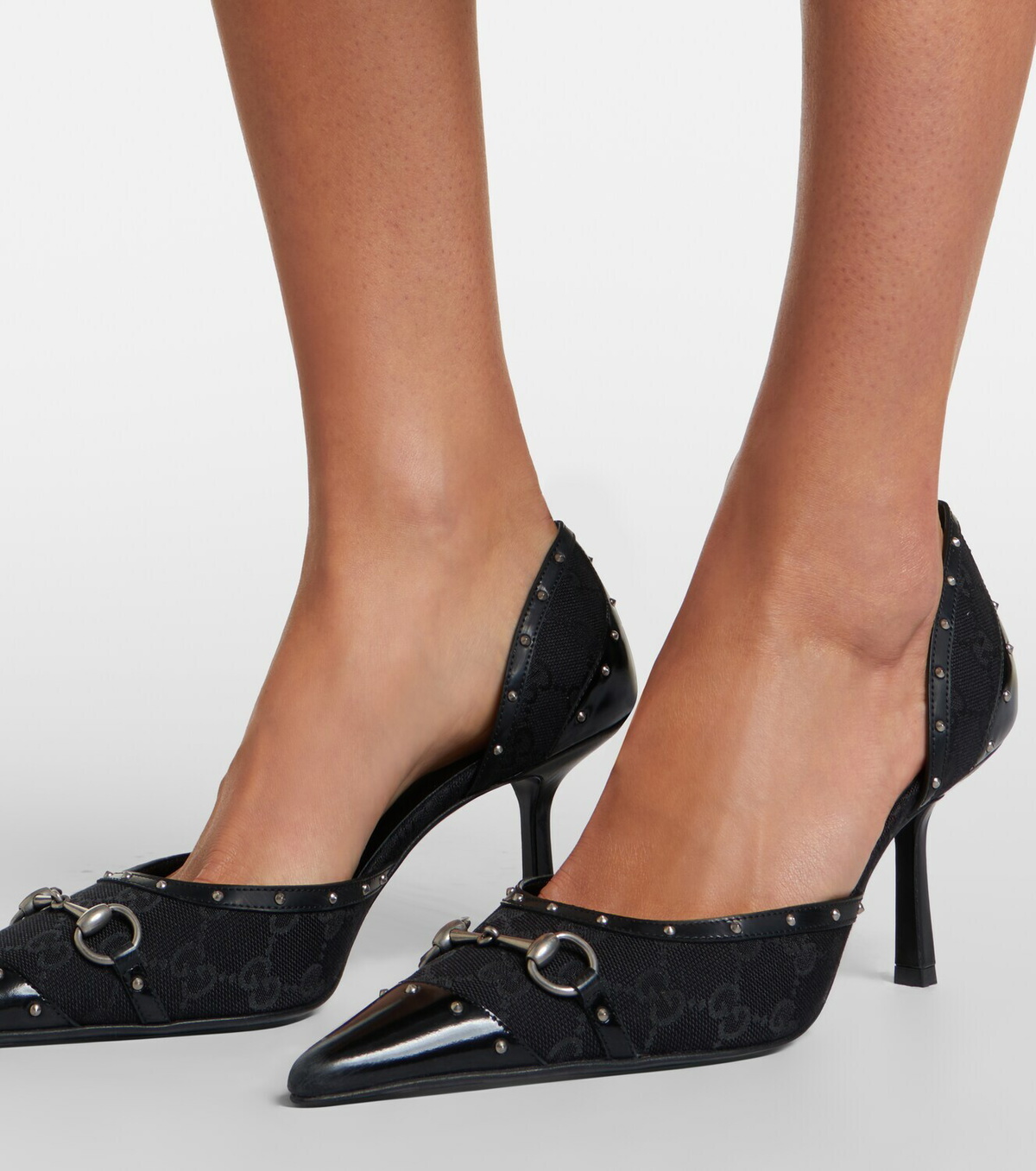 Gucci Savoy Horsebit GG canvas pumps