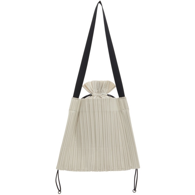 Pleats Please Issey Miyake Taupe Square Pleats Vertical Bag Pleats Please Issey  Miyake