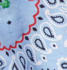 Loewe - Embroidered Paisley-Print Cotton Bandana - Blue