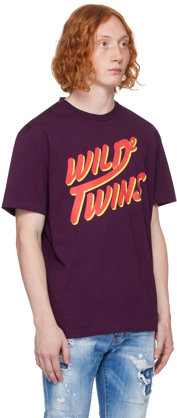 Dsquared2 Purple 'Wild Twins' T-Shirt Dsquared2