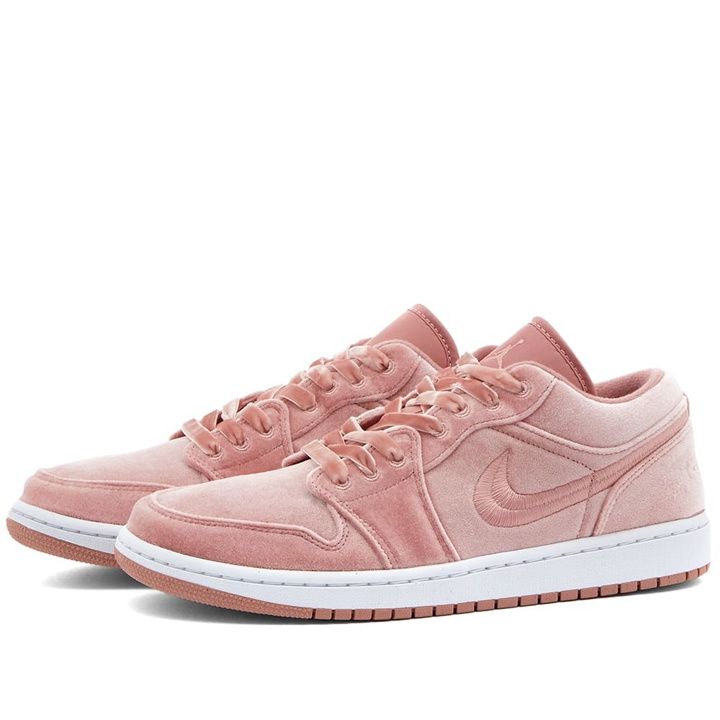 Photo: Air Jordan Men's 1 Low SE W Sneakers in Rust Pink/White