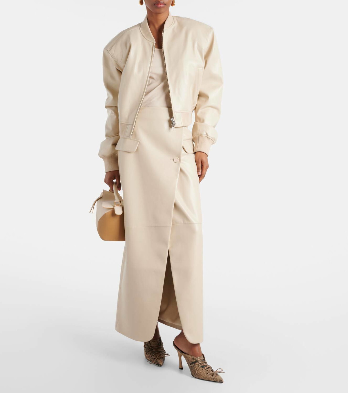 The Frankie Shop Micky faux leather bomber jacket The